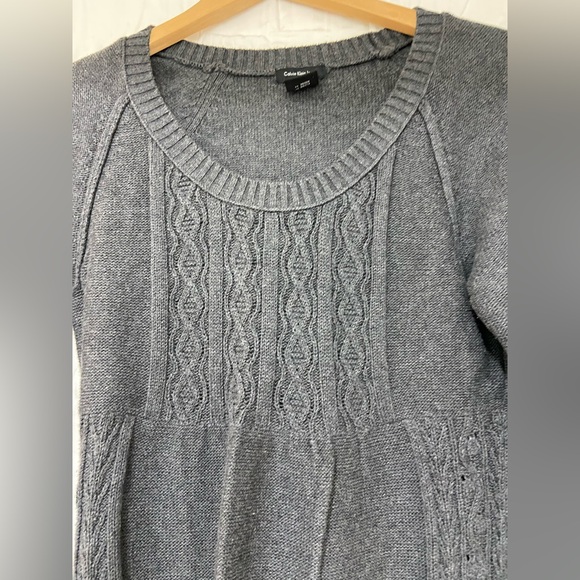 Calvin Klein Jeans 100% Cotton Charcoal Knit Top - Picture 2 of 5